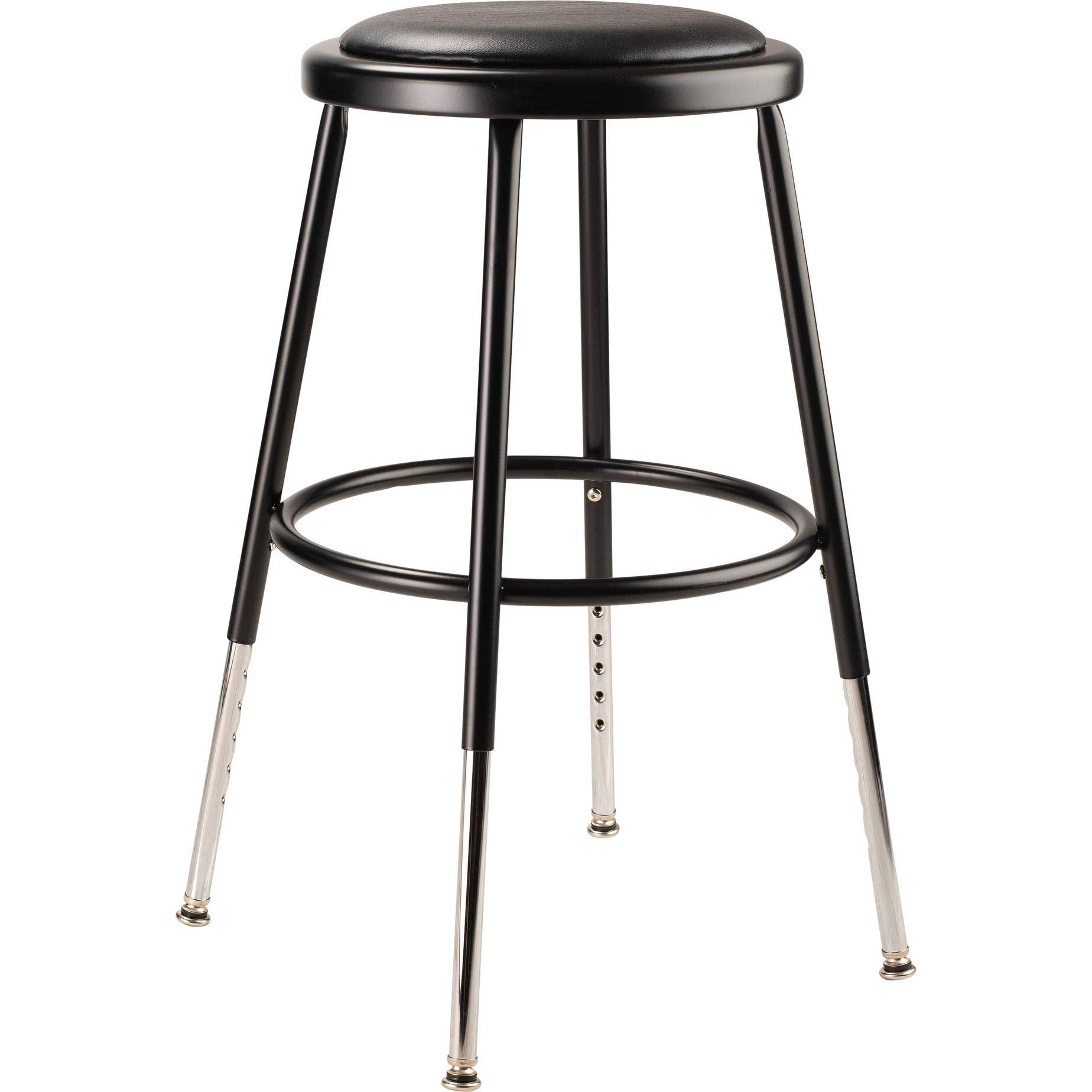 National Public Seating, 30.5 -38.5in.H Adjust Vinyl Steel Stool, Primary Color Black, Included (qty.) 1, Seating Type Office Stool, Model# 6430H-10