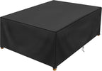 Patio Table Cover 100% Waterproof, 107.8X82.2X27.9 Inch Outdoor Table Cover Rectangular, Patio Furniture Cover For Dinning Furniture, Picnic Coffee Tables Chairs And Sofas, Black