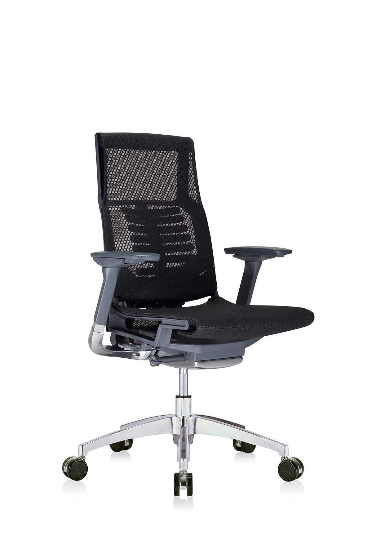 High-Back Mesh Ergonomic Executive Office Chair, Black Mesh/Charcoal Frame By Eurotech