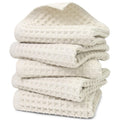 Jacquotha Waffle Hand Towels 5-Piece (Mist White) - Cotton, Quick Dry, Lint Free, 13 x 29