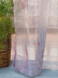 ZEBA World Transparent Organza Sheer Curtain for Door | Bedroom and Living Room | Soft and Light Weight | Printed Floral/Leaves