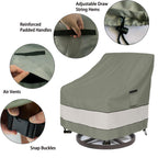 Aacabo Outdoor Swivel Lounge Chair Cover 2 Pack,Waterproof 100% Outdoor Patio Chair Covers,35W X 37 D X 38.5 H Inches,Outside Furniture Lounge Deep Seat Cover -Grayish Green