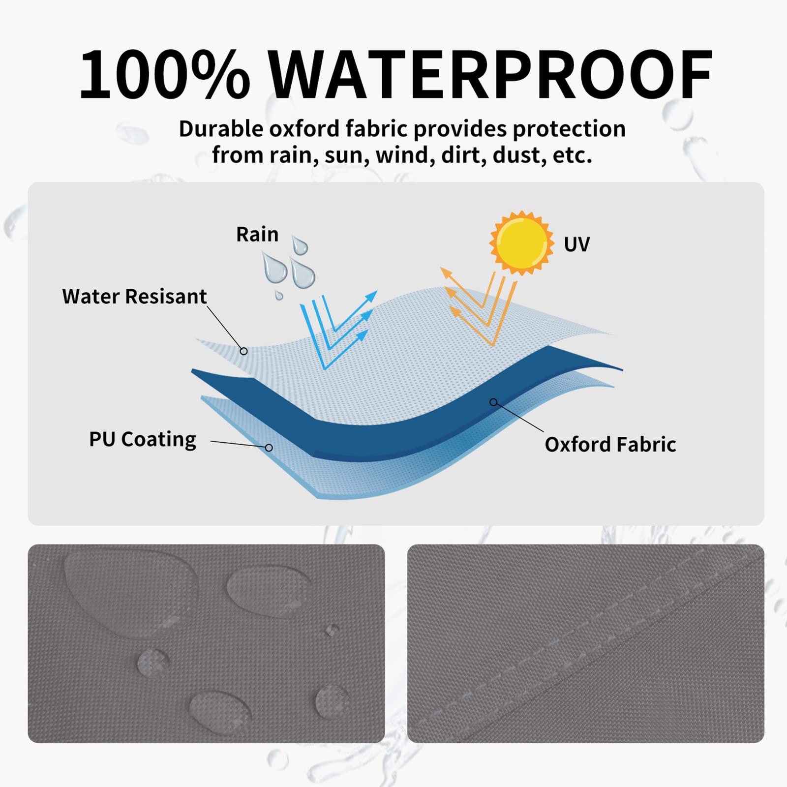 Easy-Going Patio Heater Cover With Zipper And Storage Bag, Waterproof Outdoor Heater Cover Dustproof, Uv-Resisant, Wind-Resistant (89'H X 33'D X 19'B, Grey)