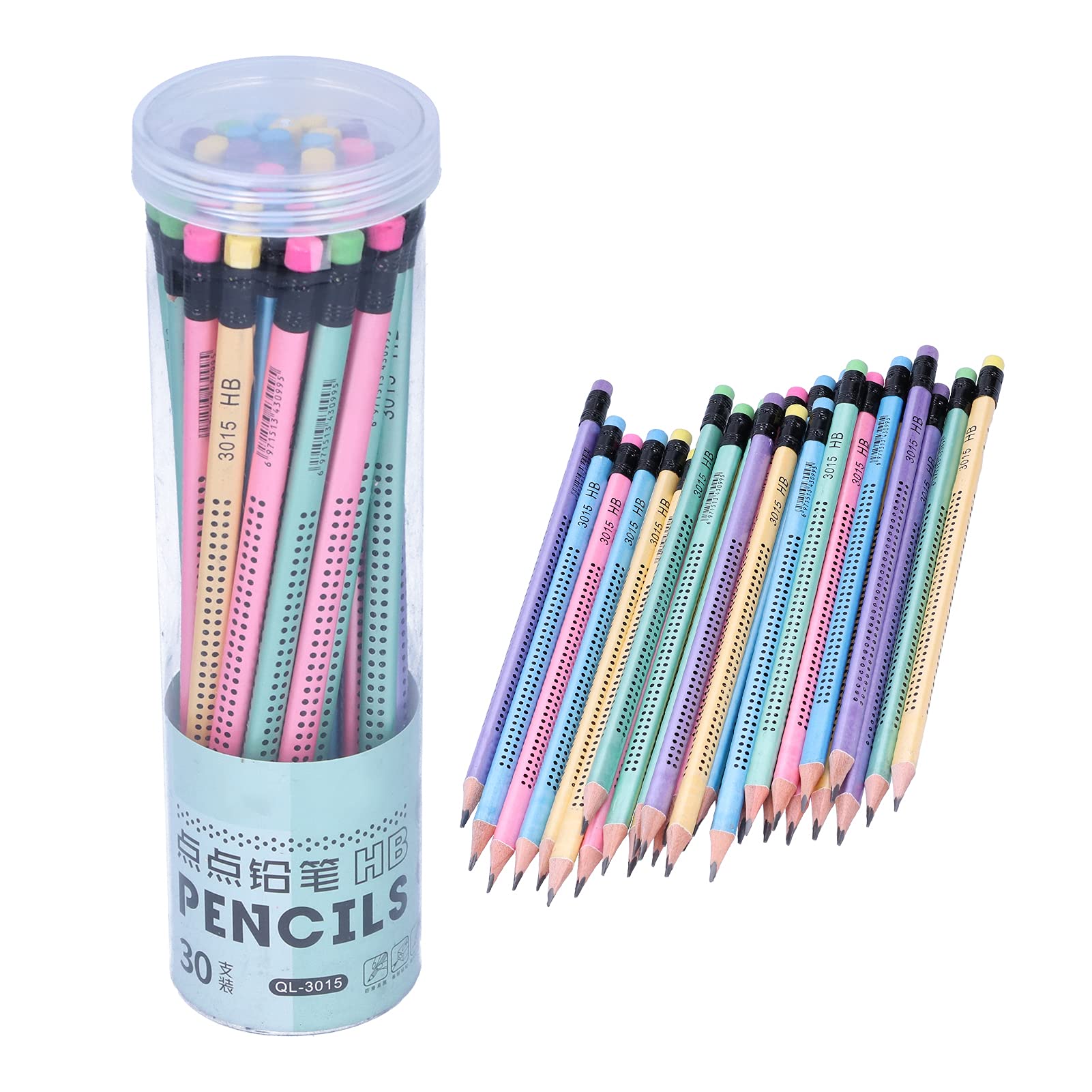 Triangular Cute Sharpened Pencils, Pencil Set With Eraser Fat Thick Strong Graphite Pen Non-Slip Multi-Color Writing Products Fo