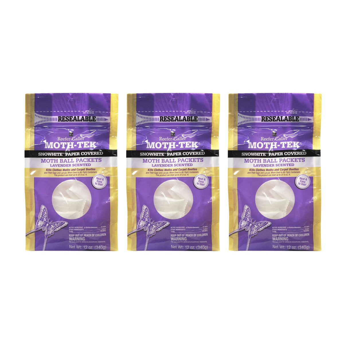 ReeferGaller MothTek Lavender Moth Ball Packets  12 oz  3 Pack