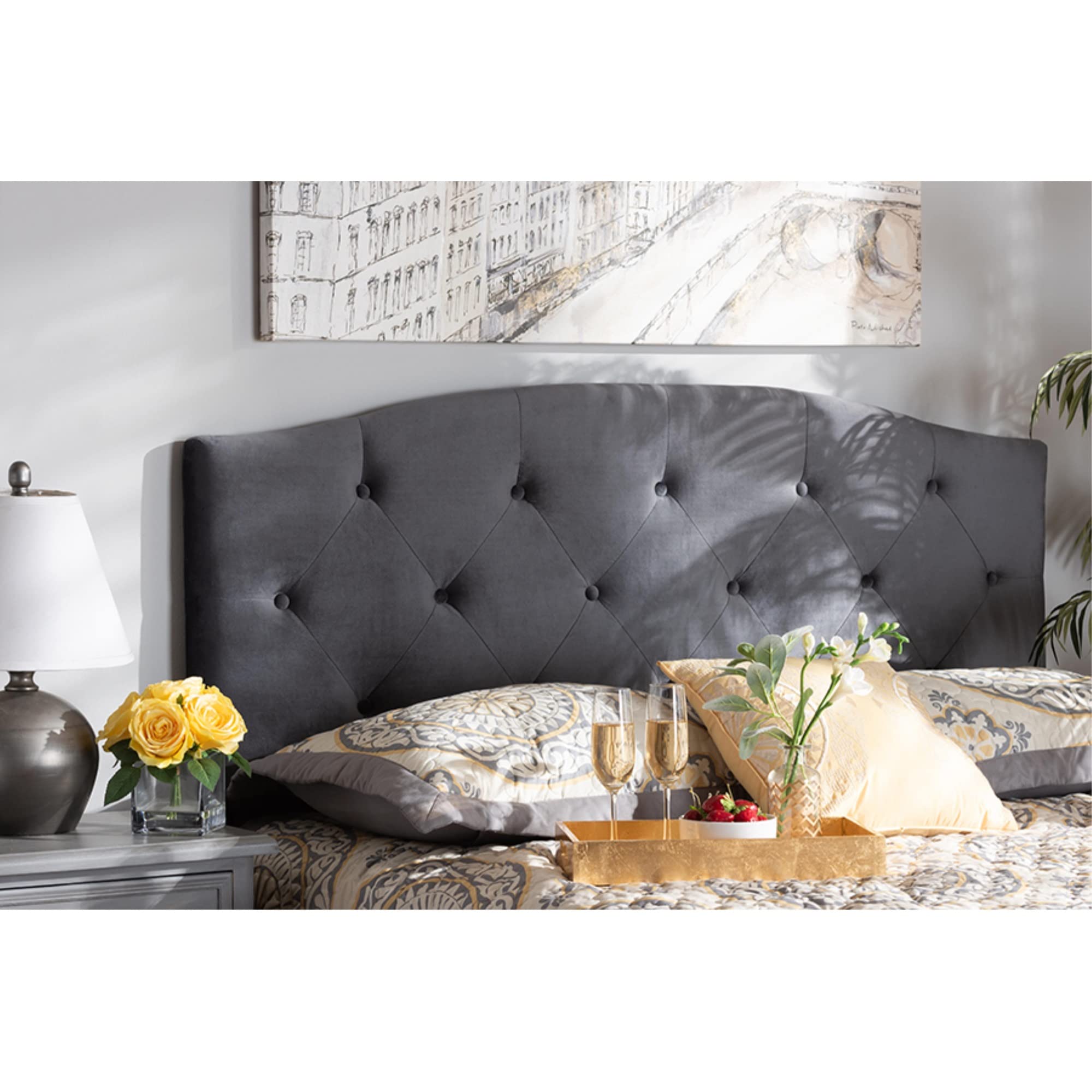 Baxton Studio Leone Headboard - Thumbnail 2