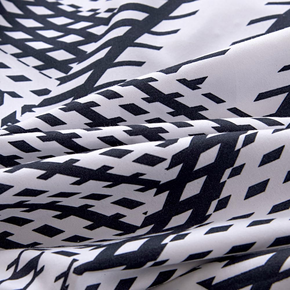 Naturety Bedding Fitted Sheet With Deep Pocket,Thicken Printed Fabric Bed Sheets (Black Checkered, Full)