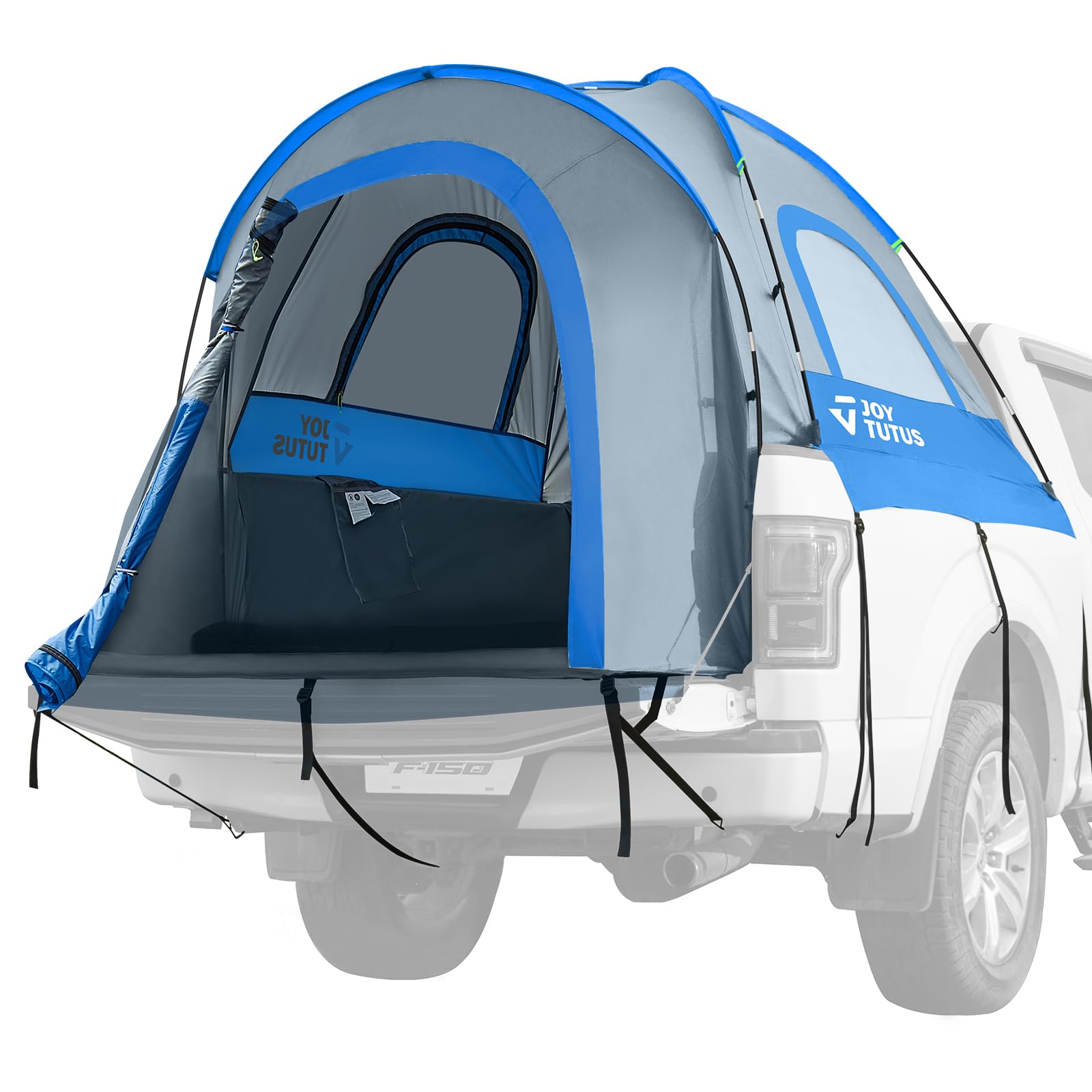 JOYTUTUS Truck Tent, Portable Truck Bed Tent with Rainfly, Truck Tent for 6.5 with Fiberglass Pole, Waterproof PU2000mm Double 