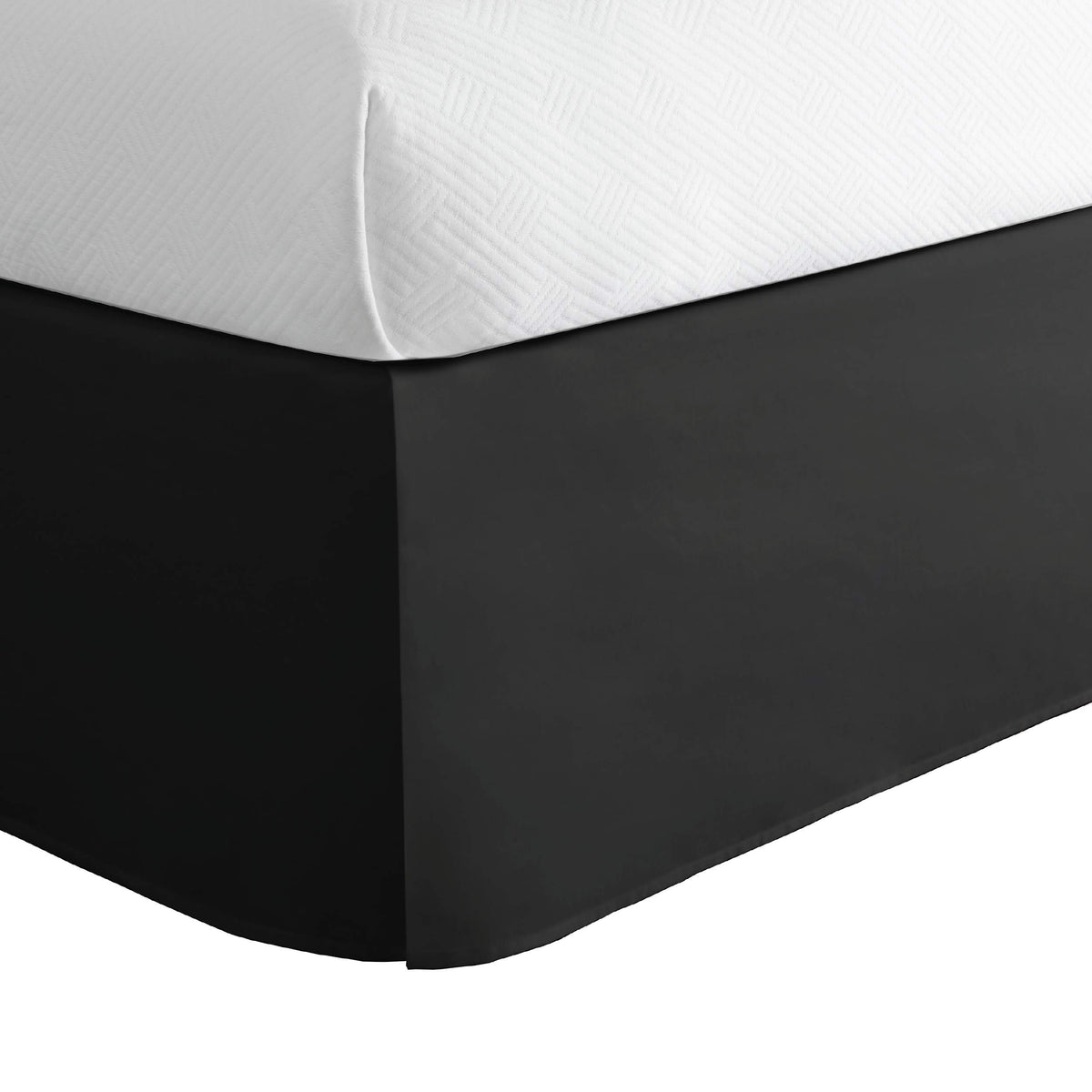 Today’S Home Classic Tailored Bed Skirt Dust Ruffle, Cotton Blend Design, 14' Drop Length, King, Black