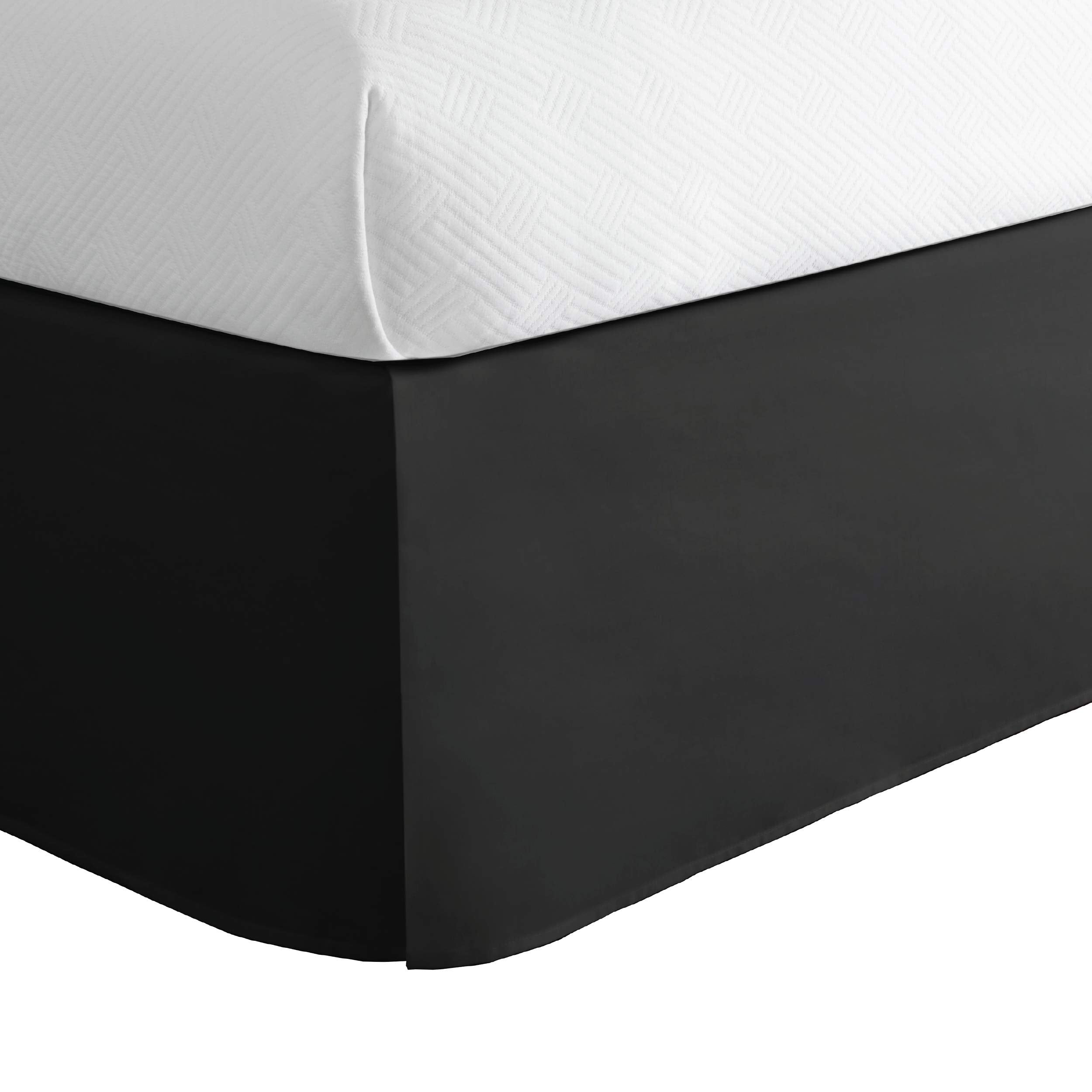 Today'S Home Home Classic Tailored Bed Skirt Dust Ruffle, Cotton Blend Design, 14' Drop Length, Twin, Black Toh24914Blac01