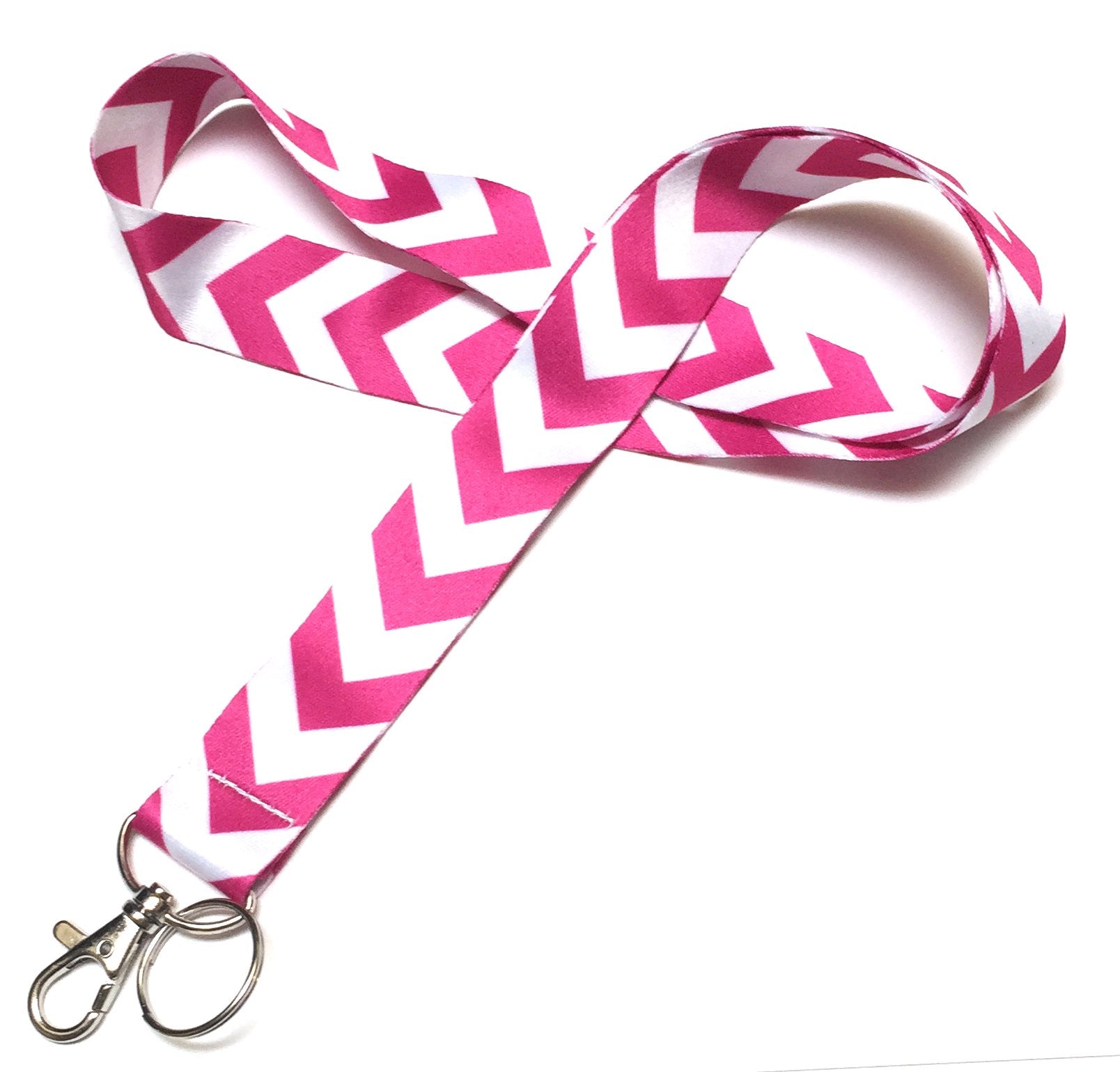 Wigspedia Chevron Neck Lanyards Keychain For Key/Id Holder (Navy Dark Blue/White Chevron)  (Black/White Chevron)