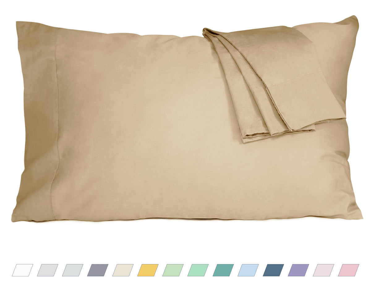 Cotton Pillow Cases Standard Size, 20 By 30 Inches Queen Pillowcases, Beige Pillow Cases Set Of 2, Pillow Cases Queen Cotton Per