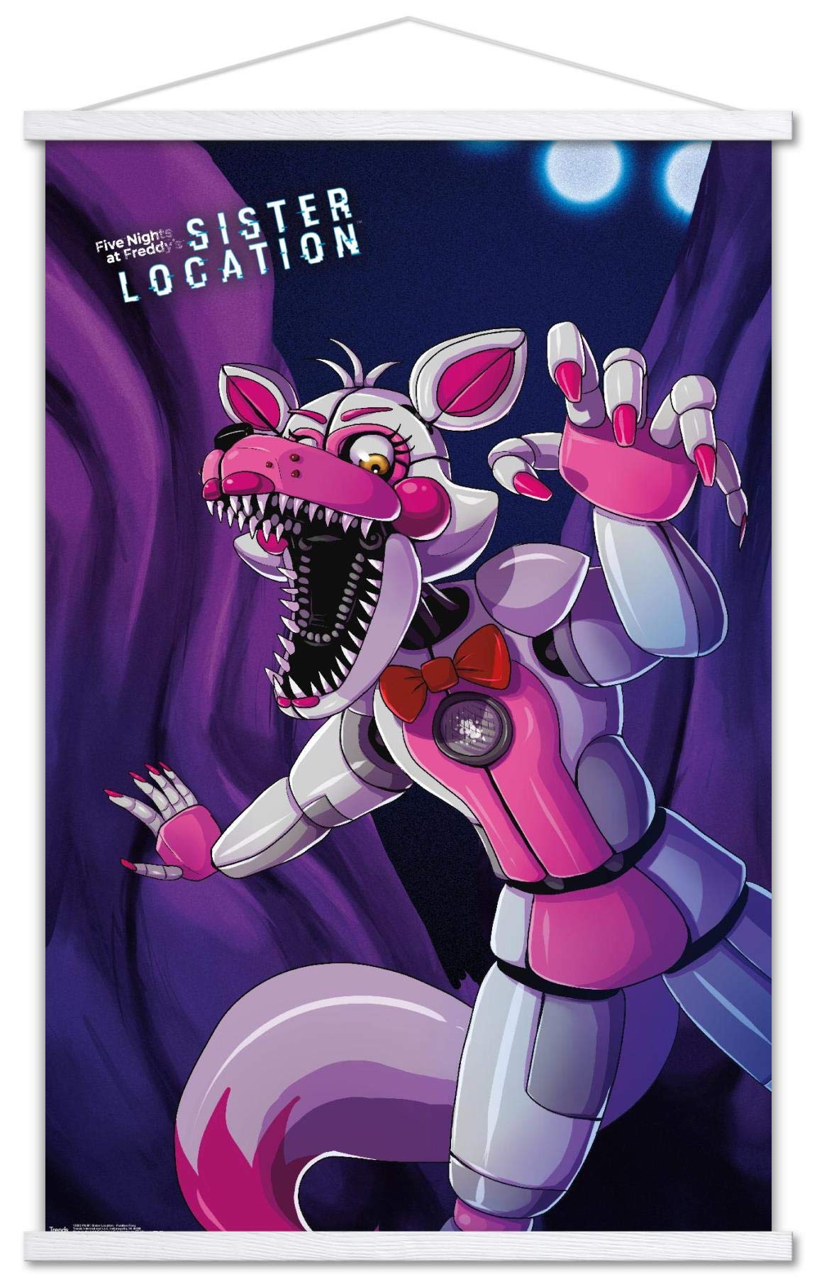 Trends International Five Nights at Freddys: Sister Location - Funtime Foxy Wall Poster, 22.375 x 34, Print and White Hanger Bu