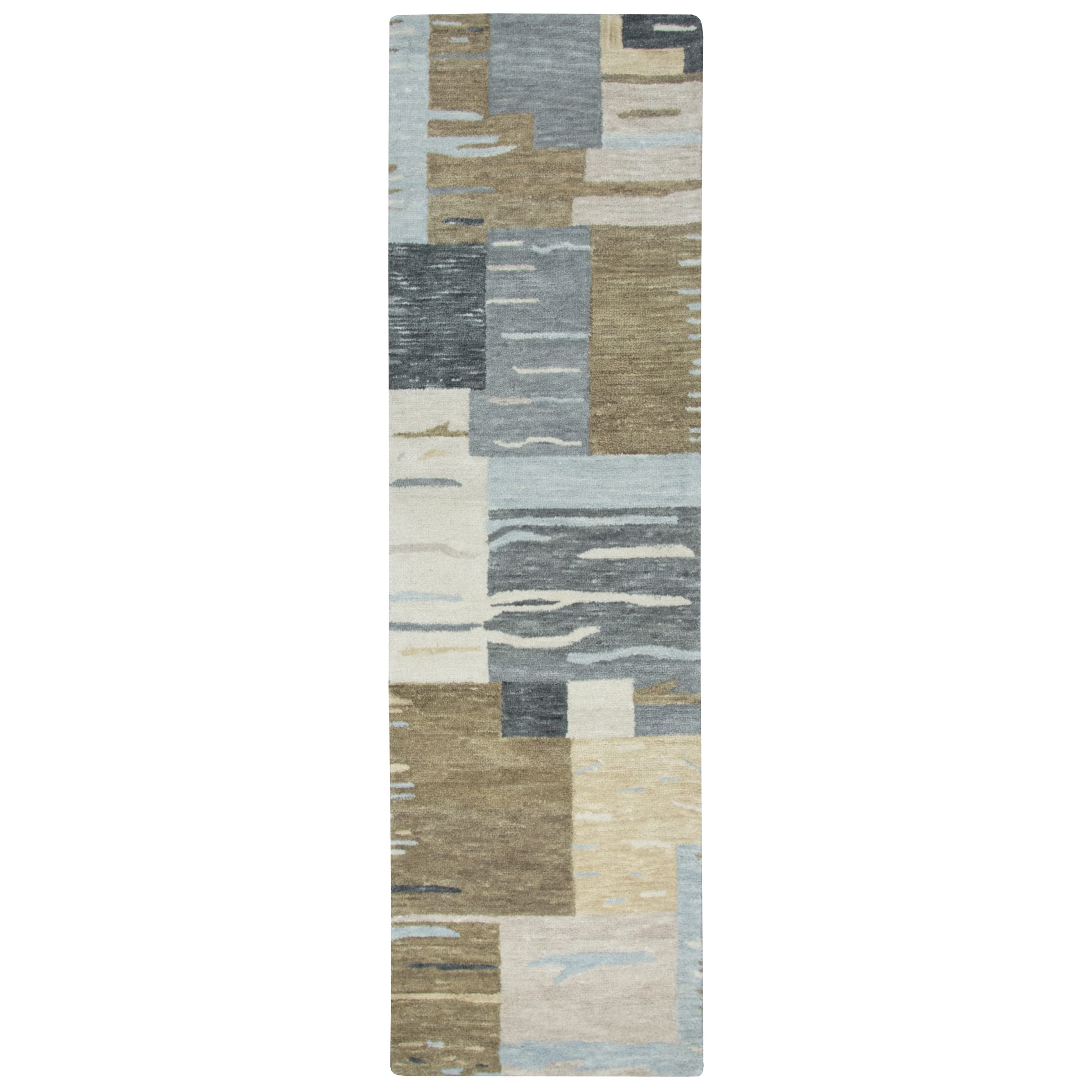 Rizzy Home Alora Decor Napoli 2'6" X 8' Block Neutral/Ivory Hand-Tufted Area Rug