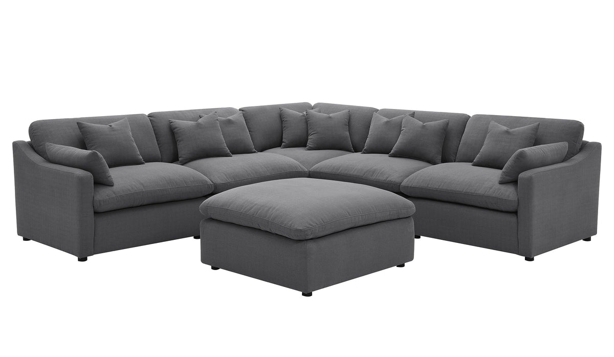 Coaster Home Furnishings Hobson 6-Piece Upholstered Modular Sectional Sofa Charcoal