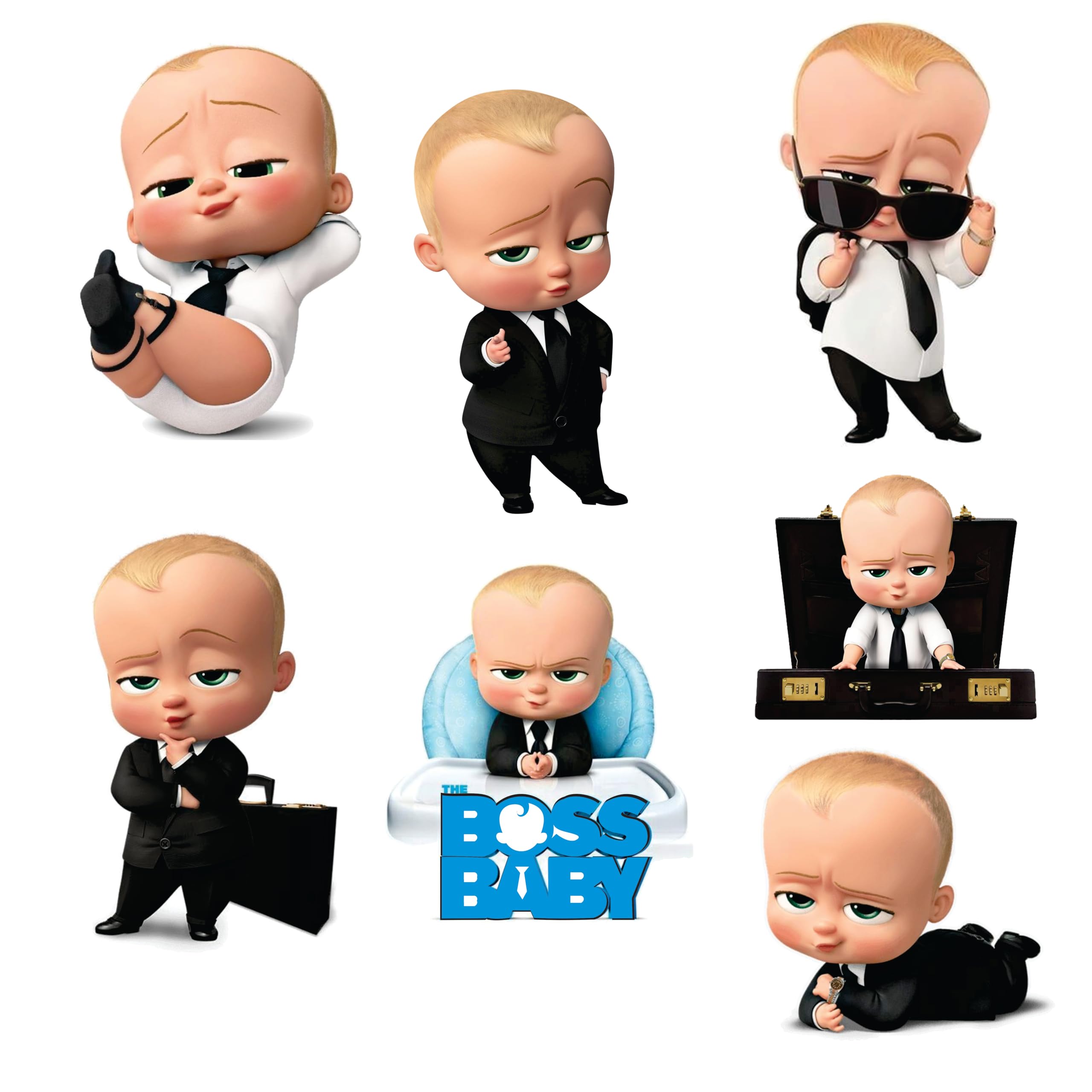 Creative Props Baby Boss Party Decorations, 7 Pcs CutOut Characters Set, Birthday Theme
