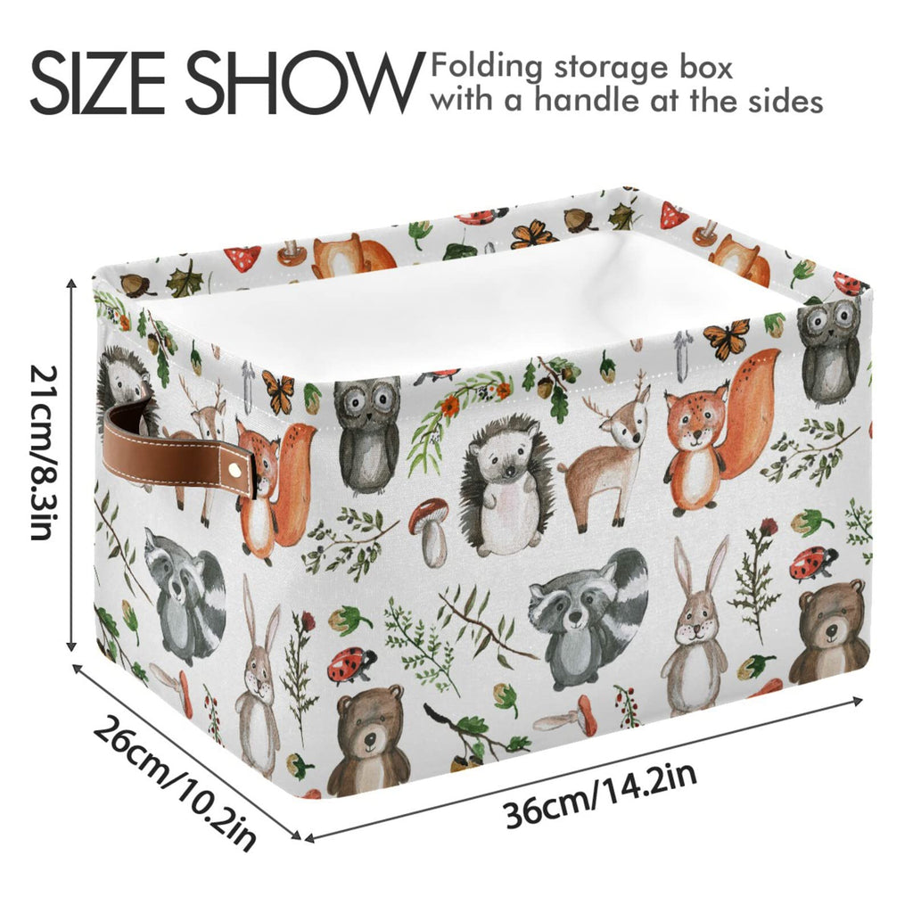 Senya Storage Bin Basket 1 Pcs Large Foldable Clothes Bag Collapsible Fabric Laundry Hamper Folding Washing Bin (Rectangle-Cute