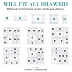Stormiracle 16 Pcs Drawer Organizer Set, 5 Varied Size Bathroom And Kitchen Drawer Cabinet Organizer Trays, Clear Storage Bins F