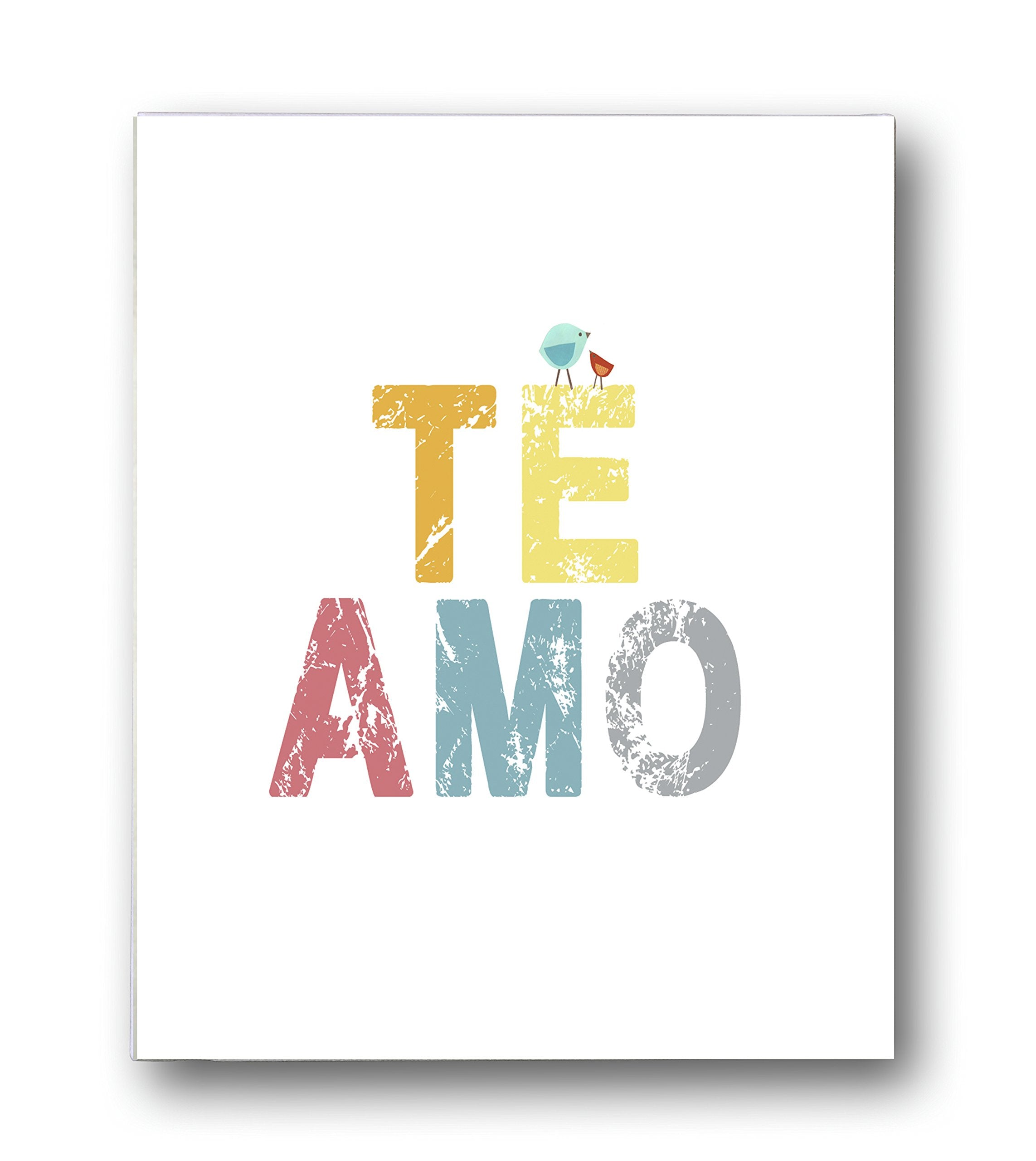 Kids Wall Art Te Amo 11x14 Print for Boys, Girls or Babys Room, Spanish I Love You, Nature Themed Nursery Decor, Colorful, F