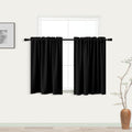 KOUFALL Halloween Curtains for Kitchen Bathroom,Gothic Blackout Short Curtains for Small Windows,18x36 Inch Long,Black