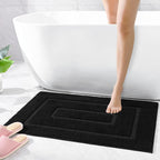 Homore Bath Rug, Black Bathroom Rug 24X36 Inch Soft Absorbent Microfiber Bathroom Runner Rug, Washable Bath Runner Rugs For Bath