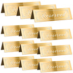 CWJCYTNSN 12PCS Reserved Table Signs, Gold Reserved Signs for Wedding, Acrylic Double-side Reserved Seating Signs, Mirrored Gues