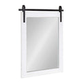 Kate and Laurel Cates Farmhouse Wood Framed Wall Mirror, 18 x 26, White, Barn Door-Inspired Rustic Mirrors for Wall
