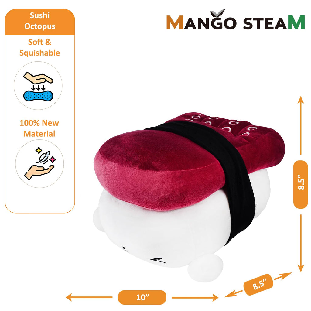 Mango Steam Soft Stuffed Cute Kawaii Sushi Plush/Stuffed Animal (Large - 10 Inches, Octopus)