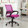 Office Task Chair Swivel Computer Desk Chairs with Backrest and Adjustable Seat Height for Home Office Conference Room,Pink