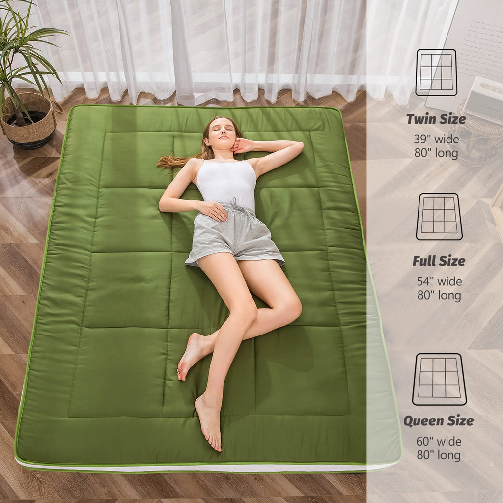 Maxyoyo King Futon Mattress Foam Mattress Topper, Japanese Floor Mattress Foldable Mattress Futon Bed Mattress Pad Guest Bed Mat
