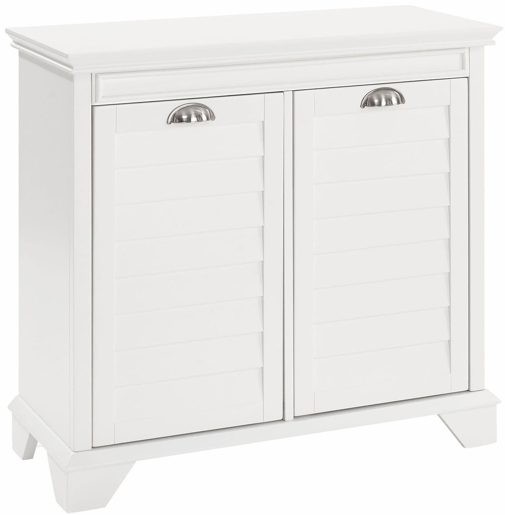 Crosley Furniture Lydia Laundry Hamper with Linen Sorting Bags, Bathroom Storage and Organization, White