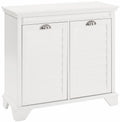 Crosley Furniture Lydia Laundry Hamper with Linen Sorting Bags, Bathroom Storage and Organization, White