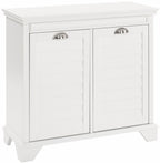 Crosley Furniture Lydia Laundry Hamper with Linen Sorting Bags, Bathroom Storage and Organization, White