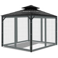 Aonear Gazebo Universal Replacement Mosquito Netting, 10' X 12' Outdoor Mesh Netting Screen 4-Panel Sidewall With Zipper For Pat