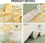 Luxudecor Sage Green Floral Comforter Set King Size, 7 Pieces Bed In A Bag Gold Glitter Metallic Comforter And Sheet Set, Soft M
