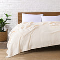 Ultra Soft Fleece Sherpa Blanket King Size, Lightweight Cozy Pattern Reversible Bed Blanket For All Season, Antique White, 104