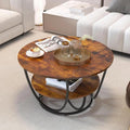 Etiquette Art Modern Faux Marble Top Round 2 Tier Metal Coffee Tables Living Room Table Sets, Sofa Center Table End Tables With 