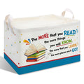 CIAEXRN Collapsible Storage Basket with Handles  Reading Book Theme