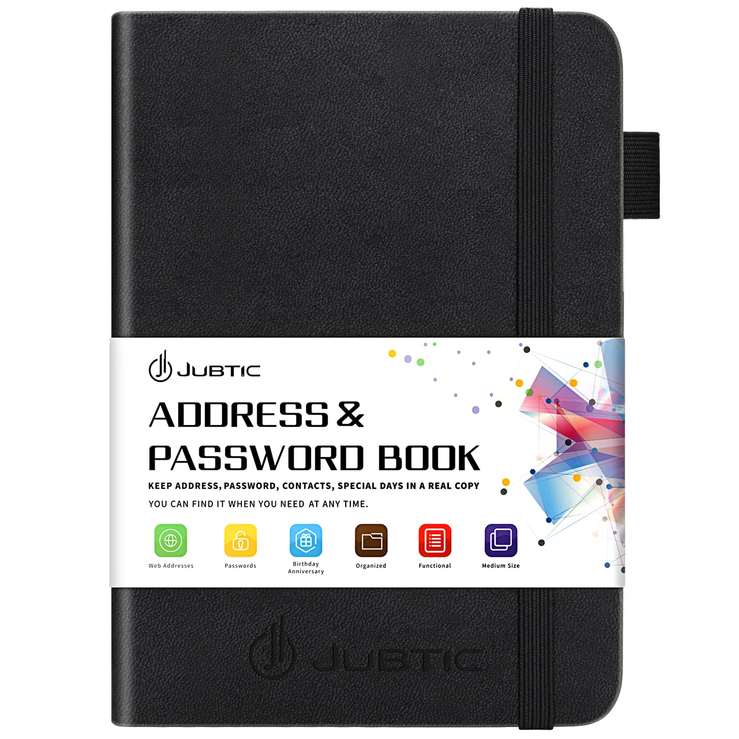 Jubtic Address Book With Alphabetical Tabs, Hardcover Small Telephone Book Address Organizer Password Keeper Address Log Journal