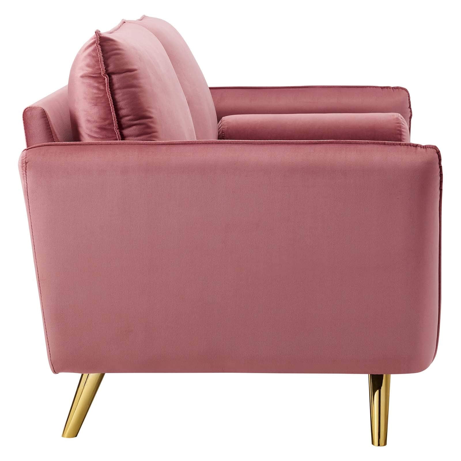 Modway Revive Performance Velvet Sofa, Dusty Rose
