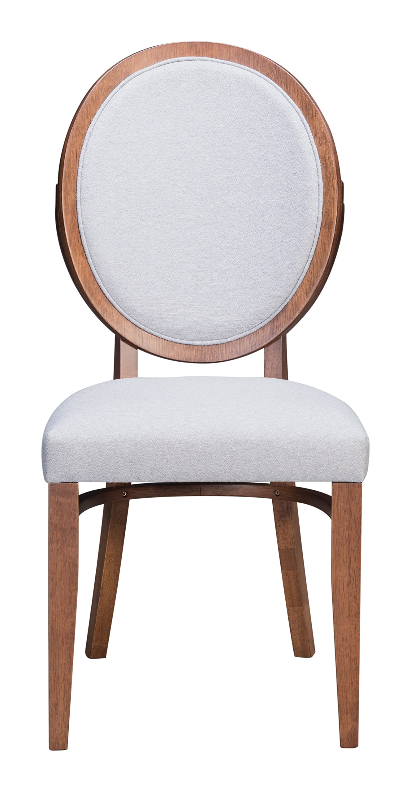 Zuo Modern Regents Dining Chair Set Rubber Wood, Foam, Linen-Like Fabric Walnut, Light Gray Indoor Weight Capacity 265 lbs Dimensions: 16.9" W x 21.9" D x 36.8" H Pack of 2