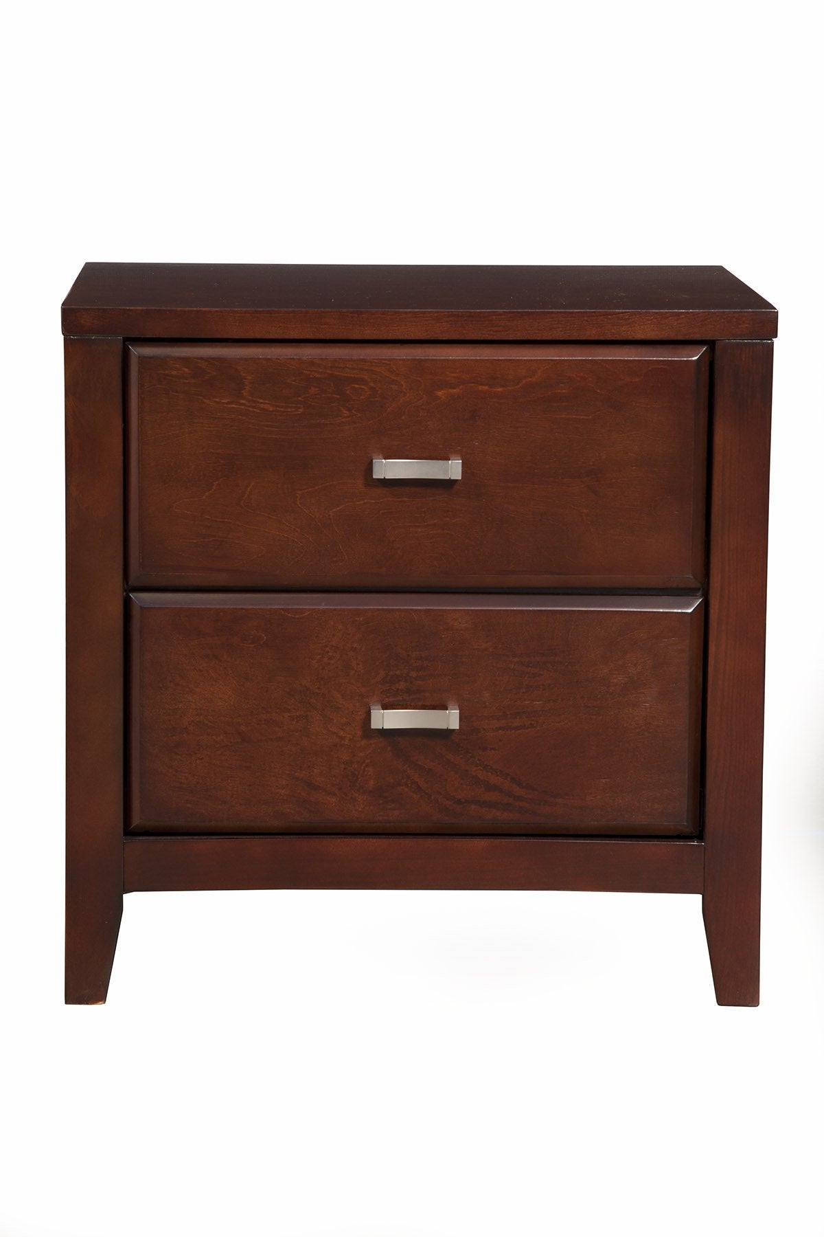 Alpine Furniture Carrington 2 Drawer Nightstand, Merlot