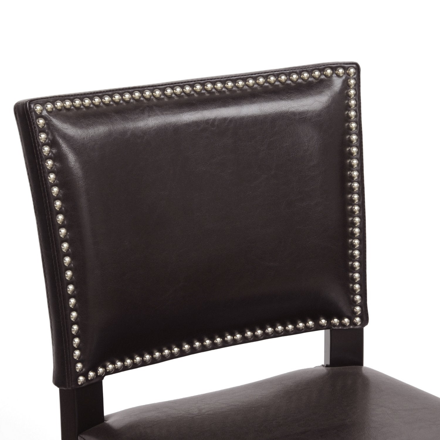 Baxton Studio Aries Dark Brown Modern Bar Stool with Nail Head Trim