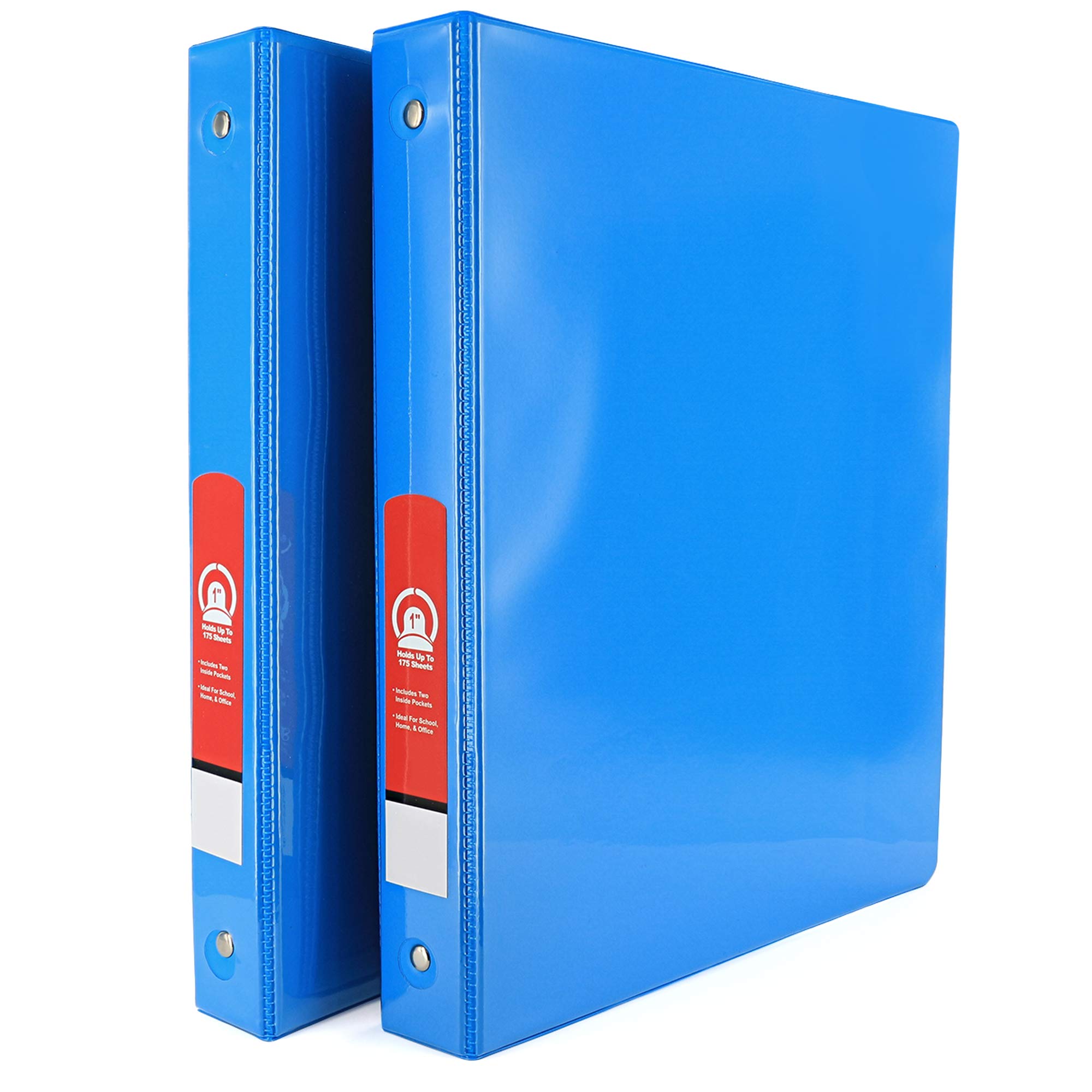 Emraw Super Great 1' 3-Ring View Binder With 2-Pockets - Available In Cyan - Great For School, Home, & Office (2-Pack)