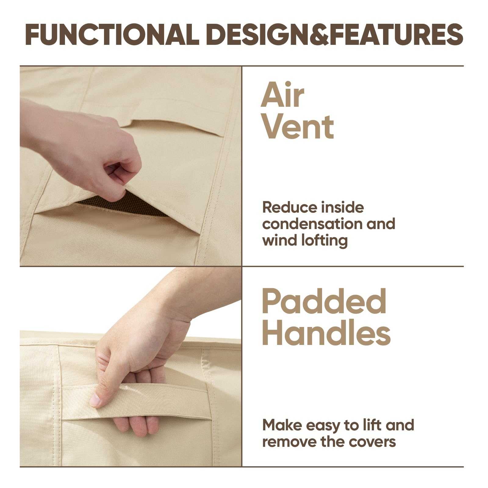 Loriano Patio Chair Covers Waterproof Outdoor Chair Covers 600D Heavy Duty Fit As Lawn Lounge Deep Seat(2 Pack,Median)