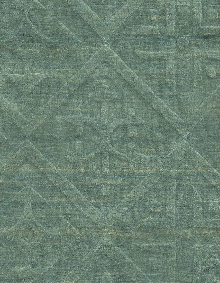 Rizzy Home | Tc8272 | Technique Collection | Wool Area Rug | 3' X 5' | Blue/Aqua Solid