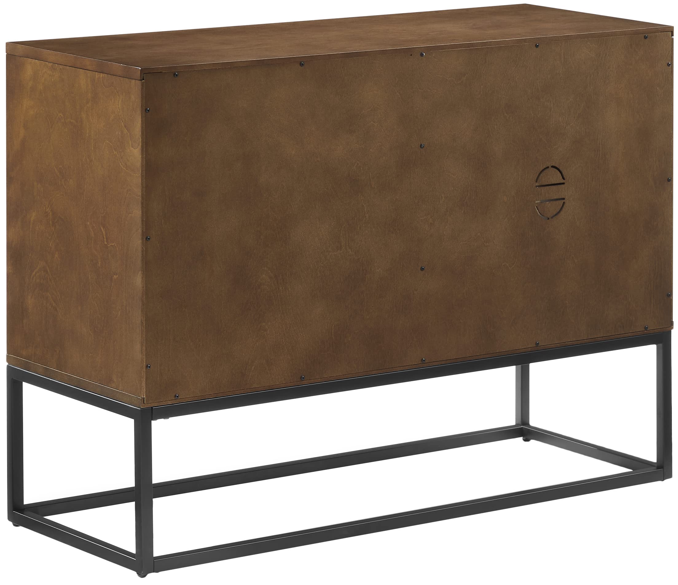 Crosley Furniture Byron Media Console And Record Player Stand With Storage For Vinyl Records, Brown/Black
