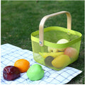Overa Mesh Storage Basket With Wooden Handle, MultiFunctional Fruit Vegetable Basket, Metal Wire Basket Storage Organizer For K