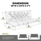 Danghoogy Porch Swing Cushions Waterproof Outdoor Swing Cushion 2-3 Seater Thickened 5 Inches Patio Swing Replacement Cushion Fo