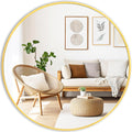 Fabuday Round Gold Mirror for Wall - 20 Inch Circle Mirror for Bathroom, Living Room Decor, Metal Golden Framed Small Circular M